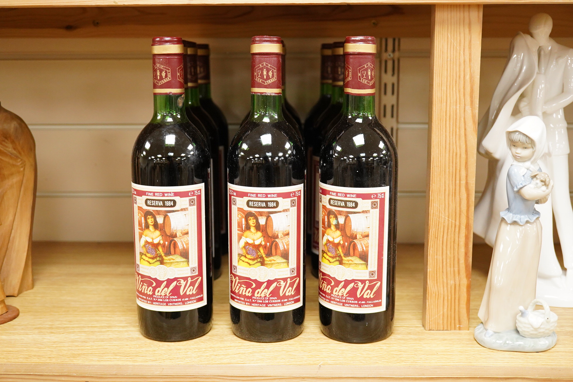 Twelve bottles of Vina del Val, Reserva, 1984.